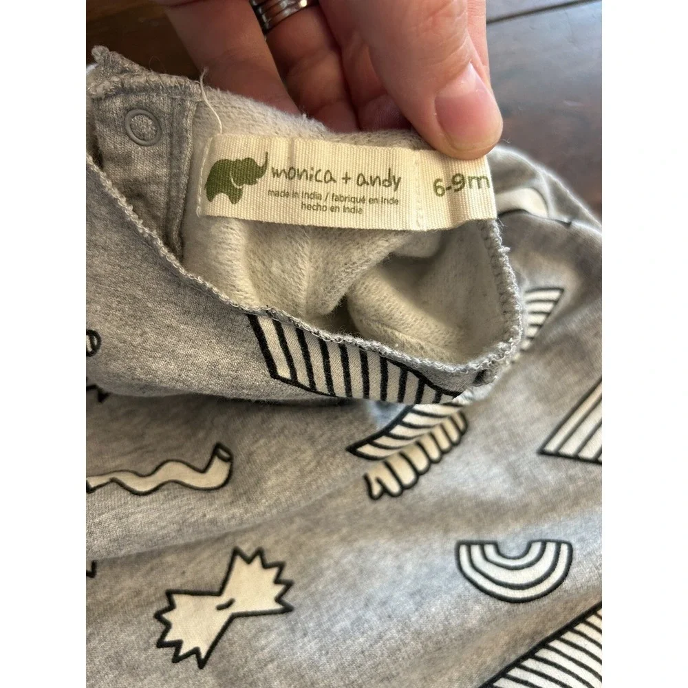 Monica and Andy Sweatshirt Rompers 6-9 months Organic Lot Of 2